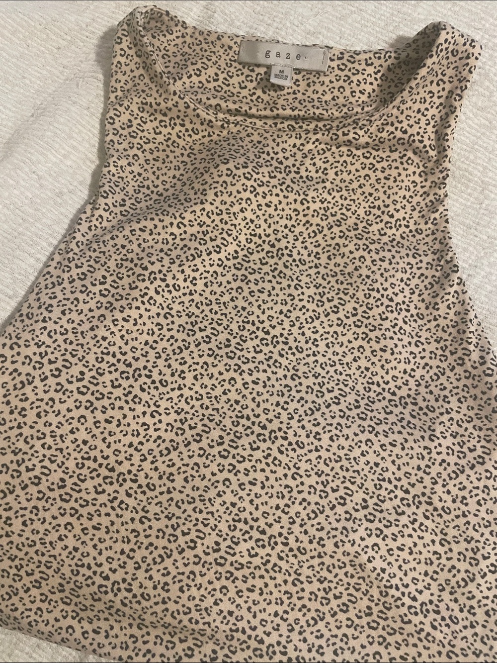 gaze Beige and Black Leopard-Print bodysuit